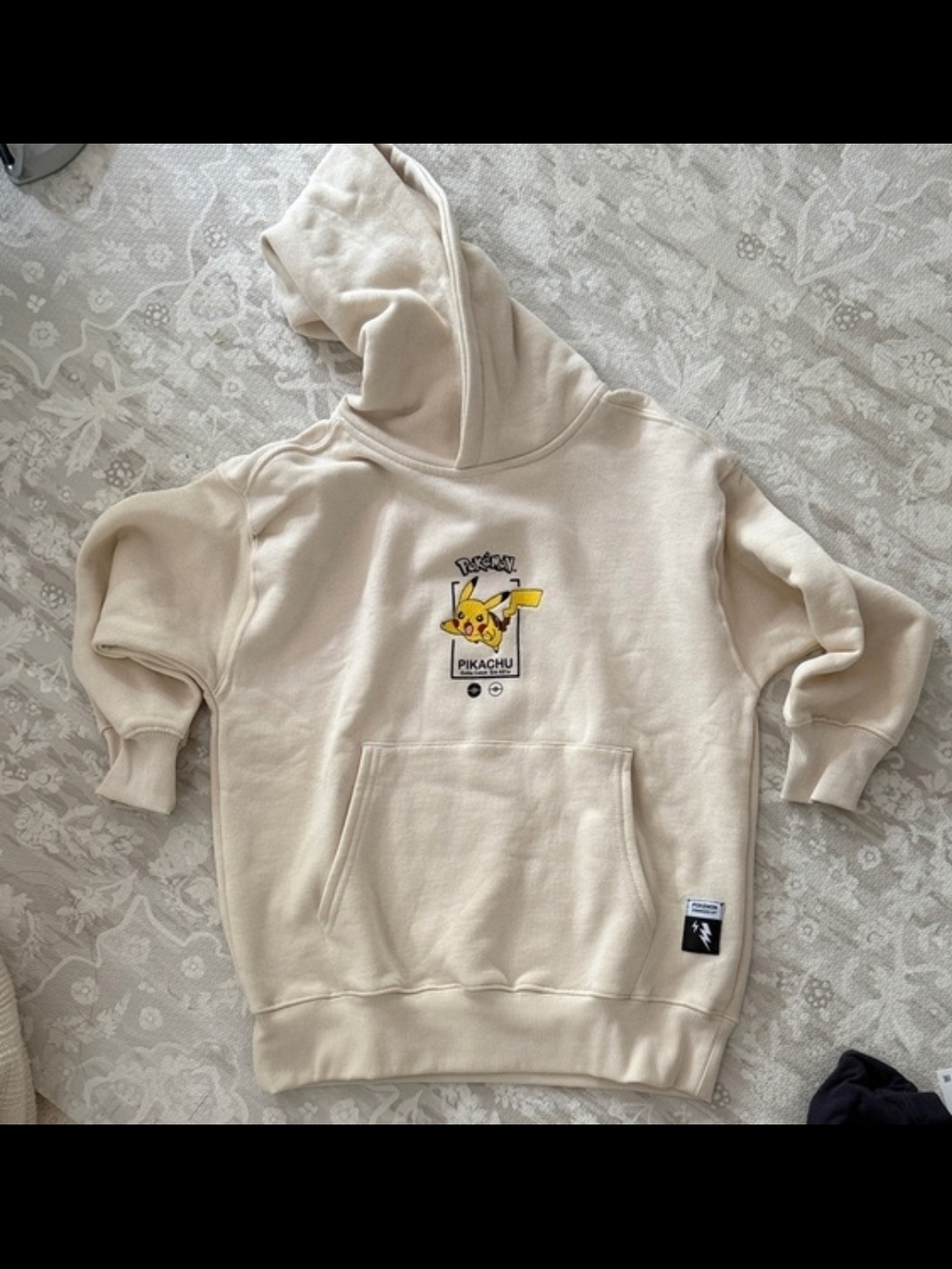 Zara Cream Pikachu Hoodie Sweatshirt for Kids